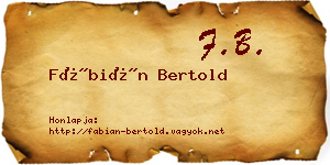 Fábián Bertold névjegykártya