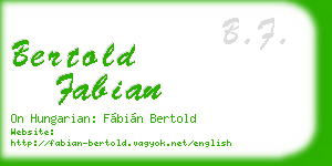 bertold fabian business card