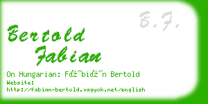 bertold fabian business card